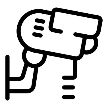 Güvenlik kamerası bir duvara monte edilmiş, güvenlik ve gözetim sağlıyor.