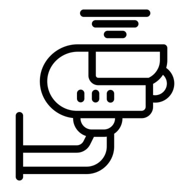 Güvenlik kamerasının sinyal gönderen kalın çizgi simgesi. Ev gözetleme sistemlerini temsil etmek için mükemmel.