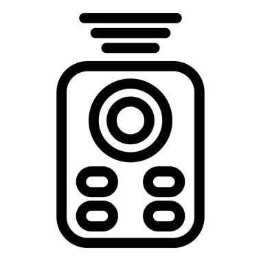 Akıllı bir ev kontrol panelinin kablosuz sinyal gönderen basit bir cesur ana hat simgesi