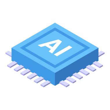 Mavi mikroçip, gelişmiş bilgisayar ve makine öğrenmesini sembolize eden ai 'nin gücünü ve potansiyelini temsil ediyor.