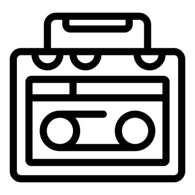 Müzik dinlemek için ses kaset oynatıcısının satır vektör simgesi