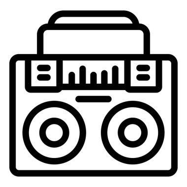 Ses frekansını gösteren ekolayzır üzerinde yüksek sesli müzik çalan boombox