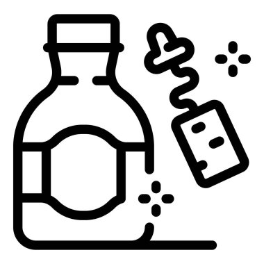 Cam şişe yukarıdan sıvı bir maddeyle dolduruluyor.