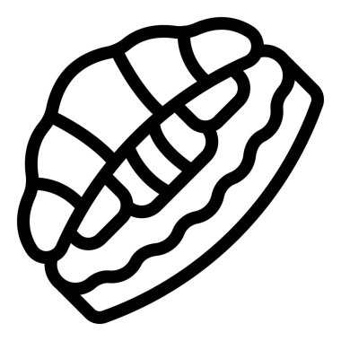 Tatlı ve lezzetli dolgulu bir kruvasan çizimi.