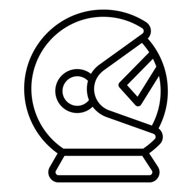 Astronot kaskının basit siyah-beyaz çizgisi çizimi, uzay yolculuğunu ve evrenin harikalarını simgeliyor.