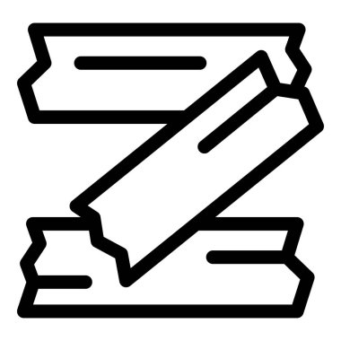 Z şeklinde katlanmış üç sakız çubuğunun çizgi resim simgesi