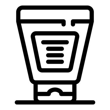 Siyah ve beyaz çizgili kozmetik krem tüpü kapağı açık bir şekilde yüzeyde duruyordu.