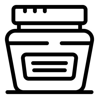 Protein tozu için bir kap tasvir eden basit çizgi simgesi, genellikle sporcular tarafından kullanılır