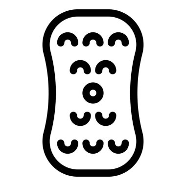 Bir bezi temsil eden basit siyah beyaz vektör simgesi, temizlik ve hijyenle ilgili projeler için mükemmel.