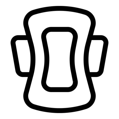 Kadınlar için aylık döngü için gerekli olan hijyenik pedi temsil eden basit siyah çizgiler.