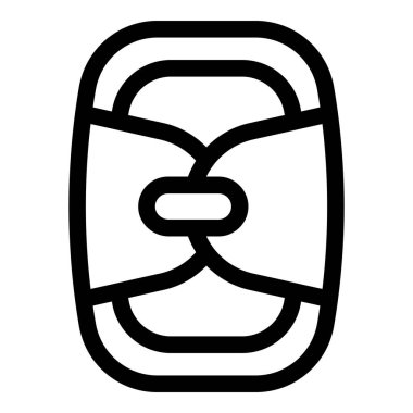 Bir bebek taşıyıcısını temsil eden basit siyah çizgi simgesi. Yeni doğan veya bebekleri taşıyan ebeveynler için ideal.