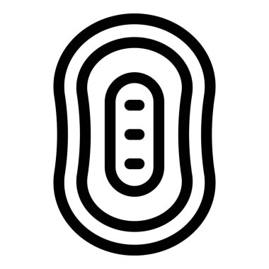 Amerikan futbol sahasının basit siyah-beyaz vektör simgesi, bitiş çizgisini gösteren kalın çizgiler.