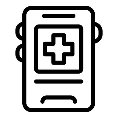 Tıbbi uygulama simgesini gösteren Smartwatch, kişisel sağlık izleme teknolojisinin artan rolünü sembolize ediyor