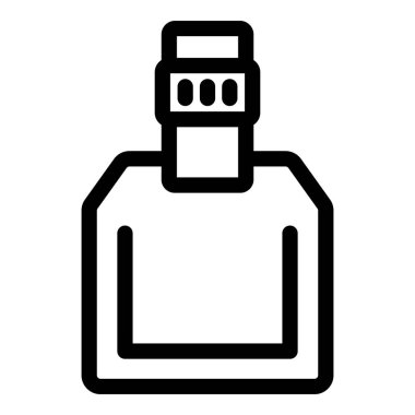 Basit bir parfüm şişesi çizimi, lüks ve güzel kokuları çağrıştırıyor.