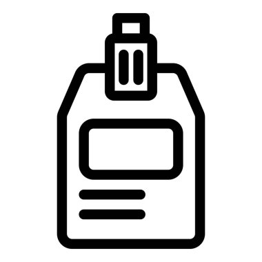 Bir USB flash diskin basit siyah beyaz simgesi kimlik kartı şeklini alıyor