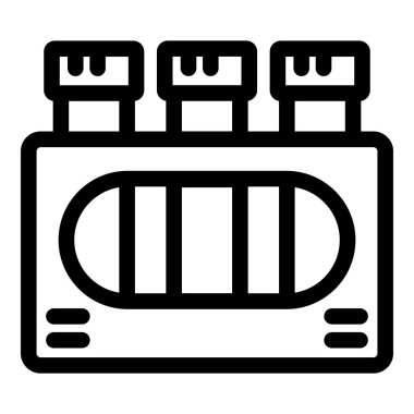 Laboratuvardaki test tüplerindeki numuneleri ısıtmak için kullanılan bir su banyosunun simgesi.