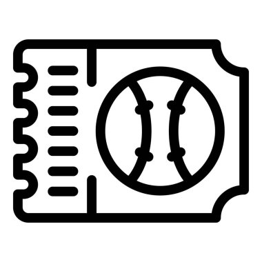 Bu simge, bir spor etkinliğine giriş izni veren bir beyzbol biletini tasvir ediyor.