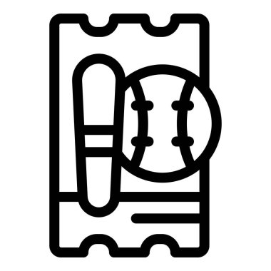 Bir beyzbol biletini temsil eden basit vektör simgesi, uygulamalar veya web siteleri için mükemmel