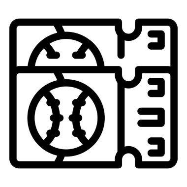 Beyzbol biletini temsil eden cesur siyah çizgi ikonu büyük lig beysbol maçına giriş izni veriyor.