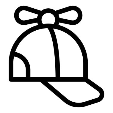 Üzerinde pervane olan bir beyzbol şapkasının basit siyah ana hat vektör simgesi