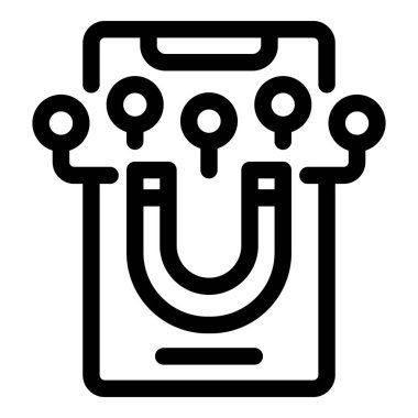 Başarılı dijital pazarlamayı sembolize eden müşterileri çeken bir mıknatıs ile akıllı telefon