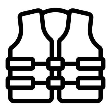 Can yeleğinin basit bir simgesi, tekne ve su aktiviteleri için temel güvenlik ekipmanları