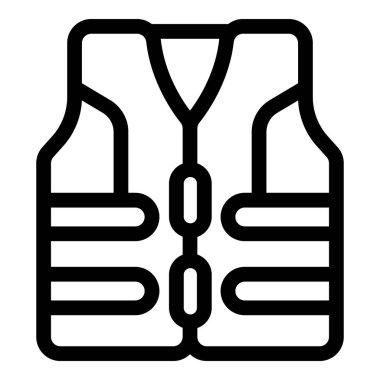 Can yeleğinin çizgili sanat simgesi, su sporları ve tekne sporları için gerekli güvenlik ekipmanları.