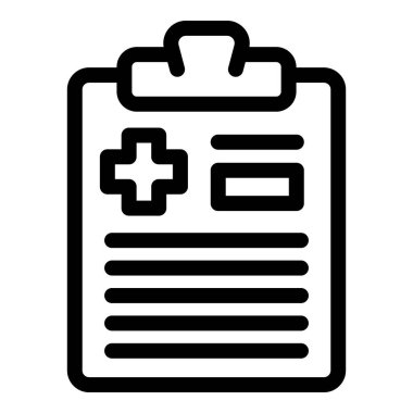 Sağlık ve teşhisi temsil eden bir sağlık raporunun cesur simgesi.