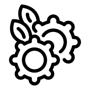 Yeşil teknolojinin çizgi sanat ikonu, sürdürülebilirliği ve çevre dostu yeniliği sembolize ediyor