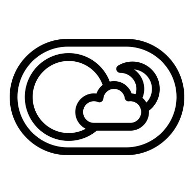 Güneş ve ay ile gündüz ve gece arasında simge olarak geçiş yapan bir düğmenin basit simgesi