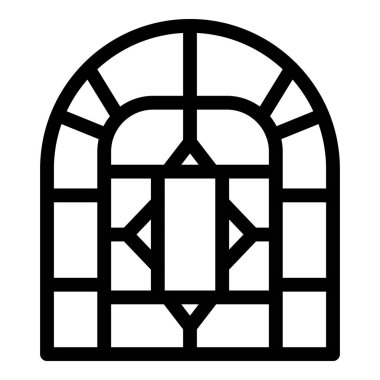 Geometrik desenli kemerli pencere, mimari, iç tasarım veya tarihi temalar içeren projeler için uygundur