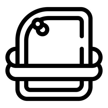 Çift köfteli sandviçi temsil eden basit siyah beyaz vektör simgesi