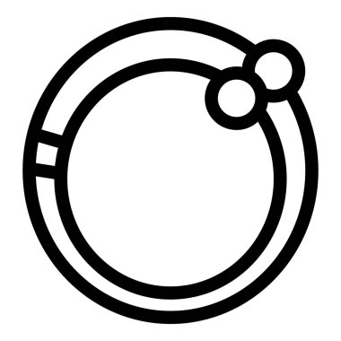 Sağ üst köşesinde iki küçük daire bulunan basit minimalist yuvarlak çerçeve