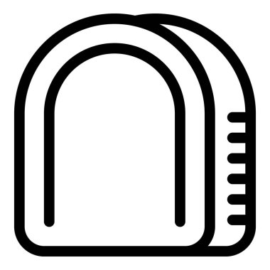 Bir inşaat mezurası ölçüm aracının basit siyah çizgi sanat vektör simgesi