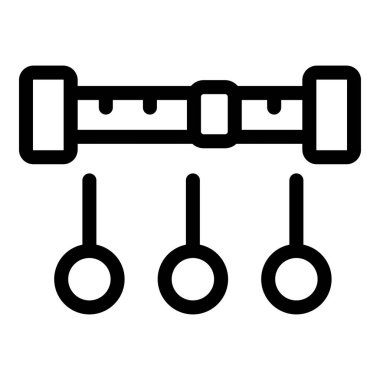 Jimnastik yüzükleri fitness, jimnastik ve vücut ağırlığı egzersizleri için kullanılan ayarlanabilir çubuklardan sarkıyor.