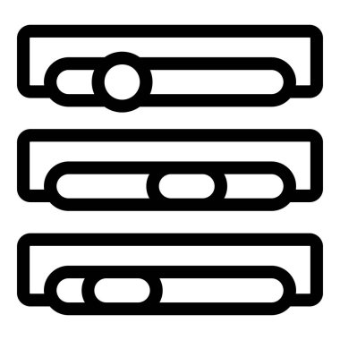 Bu vektör simgesi seti kaydırma çubukları içindeki ayarlanabilir kaydırıcıların farklı konumlarını gösterir