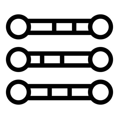 Farklı tamamlama seviyelerine sahip üç yükleme çubuğunu temsil eden siyah ve beyaz vektör simgesi