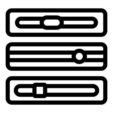 Yuvarlak ve kare düğmeli üç farklı yatay kaydırma çubuğu kümesi kullanıcının içerikte kaymasını sağlar