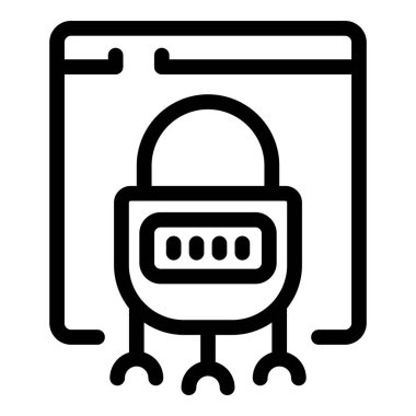 Kombinasyon kilidi çevrimiçi güvenlik ve veri korumasını temsil eden bir web sitesi giriş sayfasını güvence altına alıyor