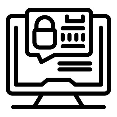 Çevrimiçi güvenlik ve veri korumasının önemini vurgulayan, bir asma kilit simgesi ile bir güvenlik bildirimi gösteren masaüstü bilgisayarı