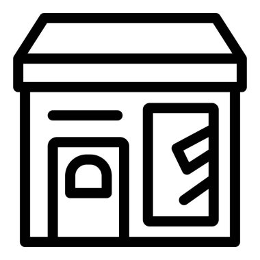 Küçük bir işletme mağazasının basit sanat simgesi. Girişimciliği ve yerel ticareti temsil etmek için mükemmel.