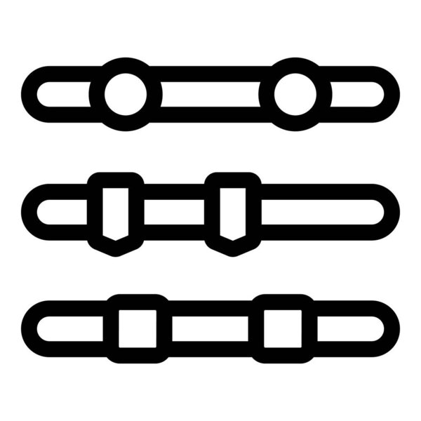 Набор из трех различных загрузочных полос различной формы, представляющих этапы завершения