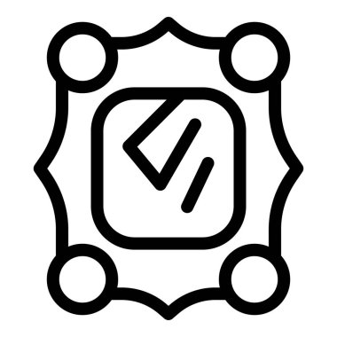 Yuvarlak köşeli kare ayna dört daireyle çevrili ışığı yansıtıyor.