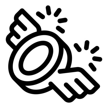 Kanatları kalkış yapan yuvarlak bir düğmenin satır simgesi, başarıyı ve ilerlemeyi simgeliyor