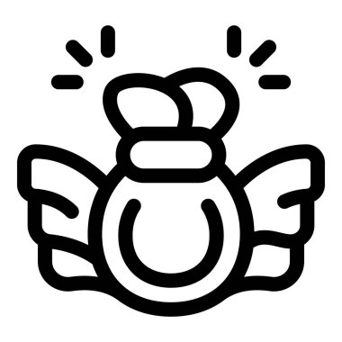 Kanatlı parlak altın madalya zaferi ve başarıyı temsil ediyor.