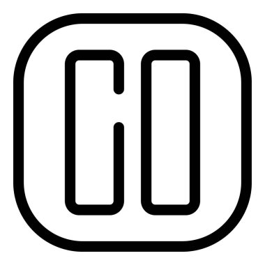 Yuvarlak köşeli basit siyah duraklat düğmesi simgesi