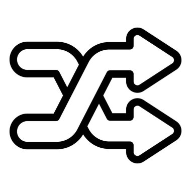 İki kalın siyah ok farklı yönleri temsil ediyor.