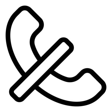 Bir telefon alıcısının basit bir simgesi, bir aramanın sonunu gösteren bir satır.