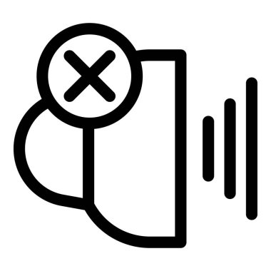 Ses dalgaları susturulmuş basit bir hoparlör simgesi