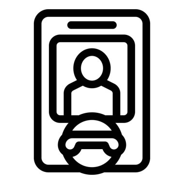 Bir kişi simgesi ve çağrı simgesini gösteren akıllı telefonun basit simgesi